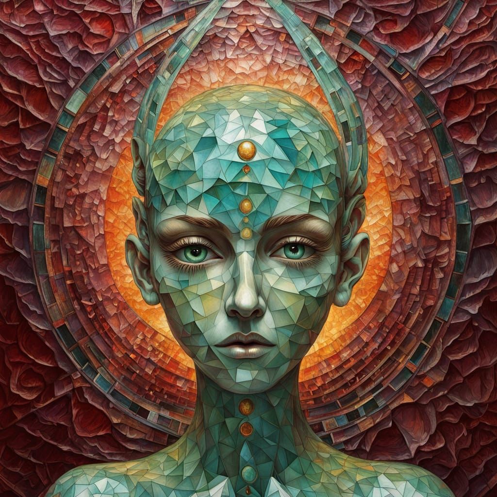 Symmetrical Angel of Death in Ruby Hues