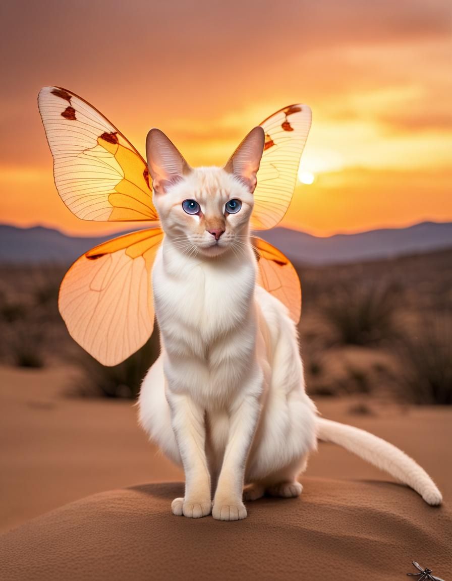 Flame Point Siamese with Dragonfly Wings