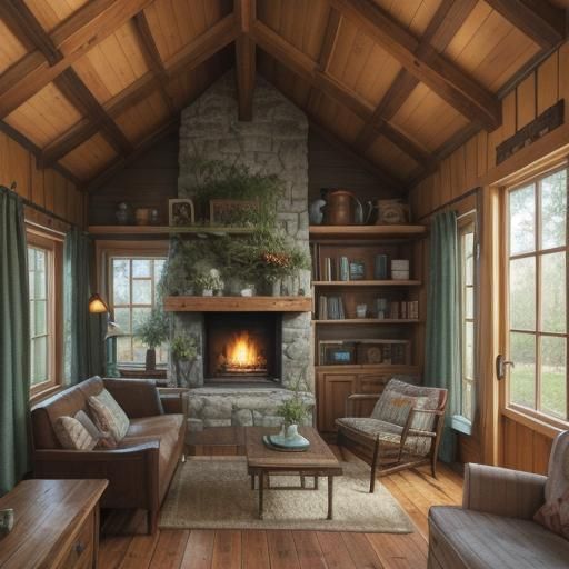 Cottagecore Tiny House in Bookshelf