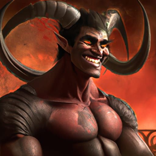 Cinematic Demon Portrait in Digital Matte Painting