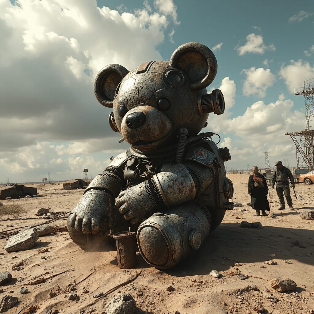 Post-Apocalyptic Scrap Metal Teddy Bear Shelter