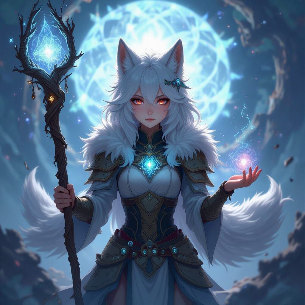 Beastkin Anime Girl Summoning Primordial Beings