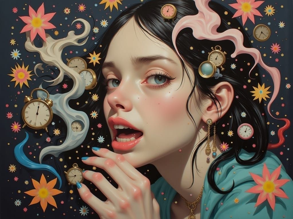 Surreal Dreamscape with Distorted Time and Melting Reality