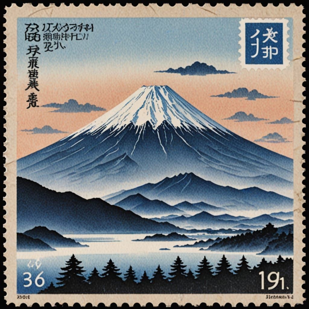 Stamps create fujisan  trophy