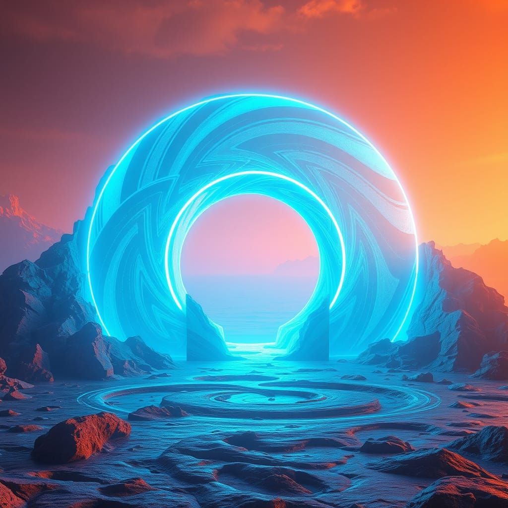 Shimmering Portal with Intricate Swirling Patterns