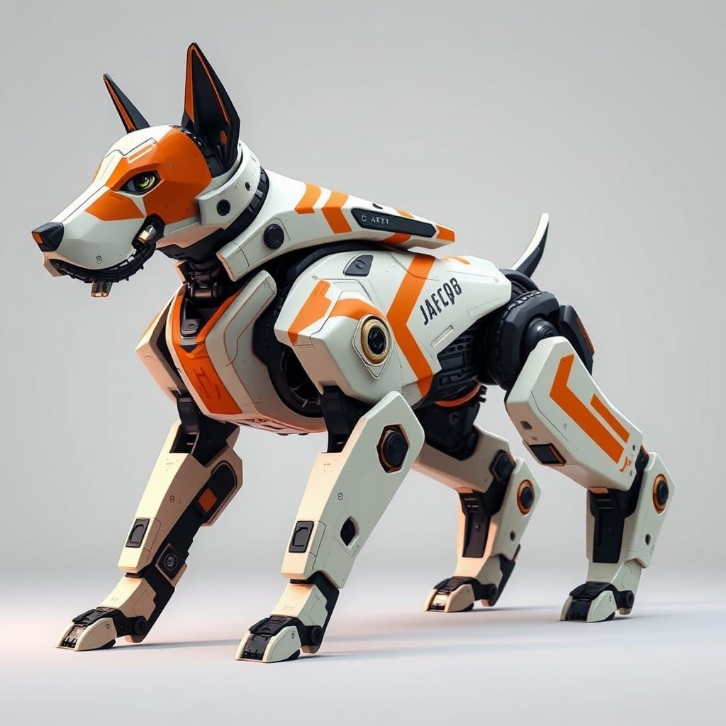 Cyberpunk Robot Dog Inspired by Wipeout 2097