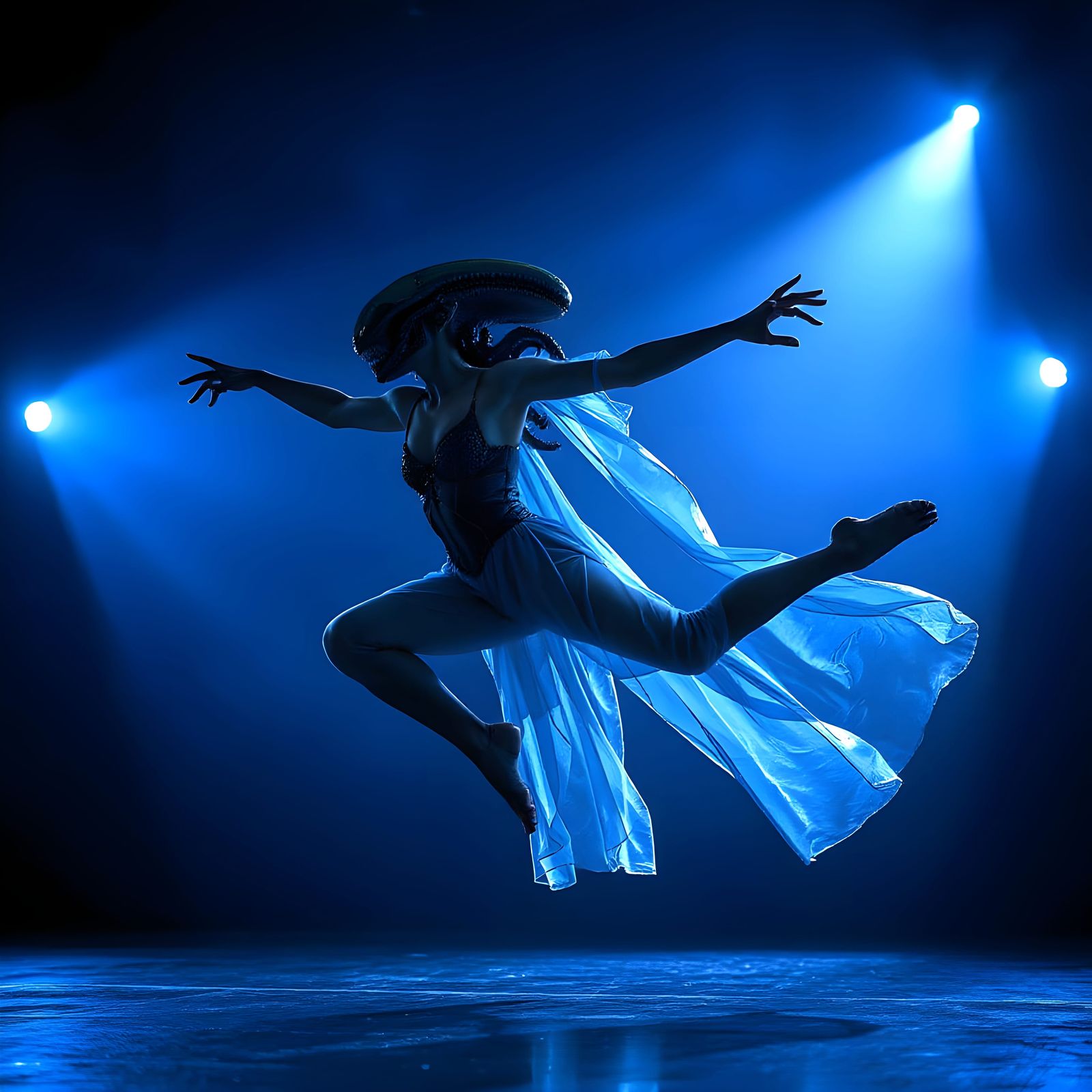 Xenomorph Ballerina in Sapphire Spotlight