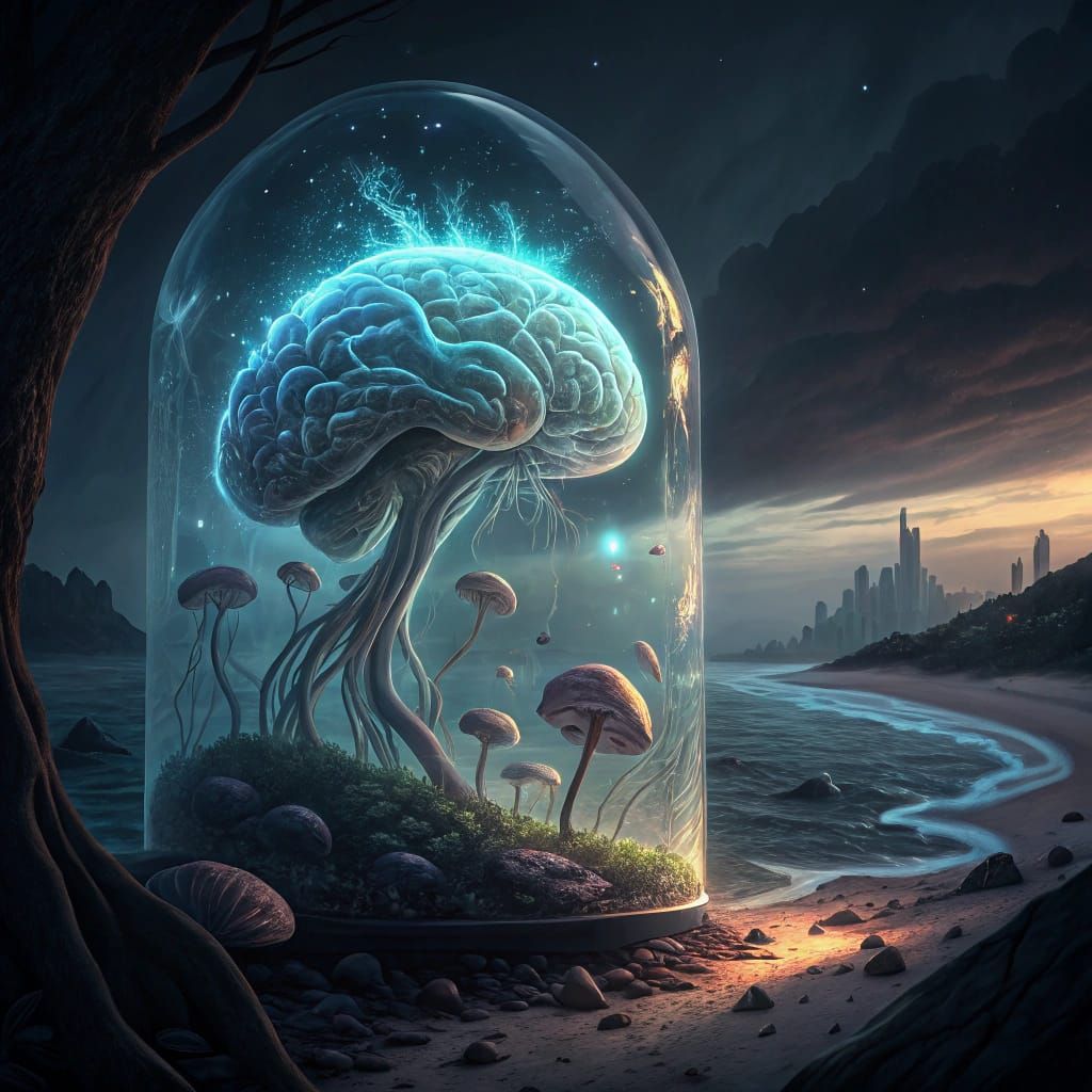 Ethereal Brain Structure in Dark Fantasy Concept Art