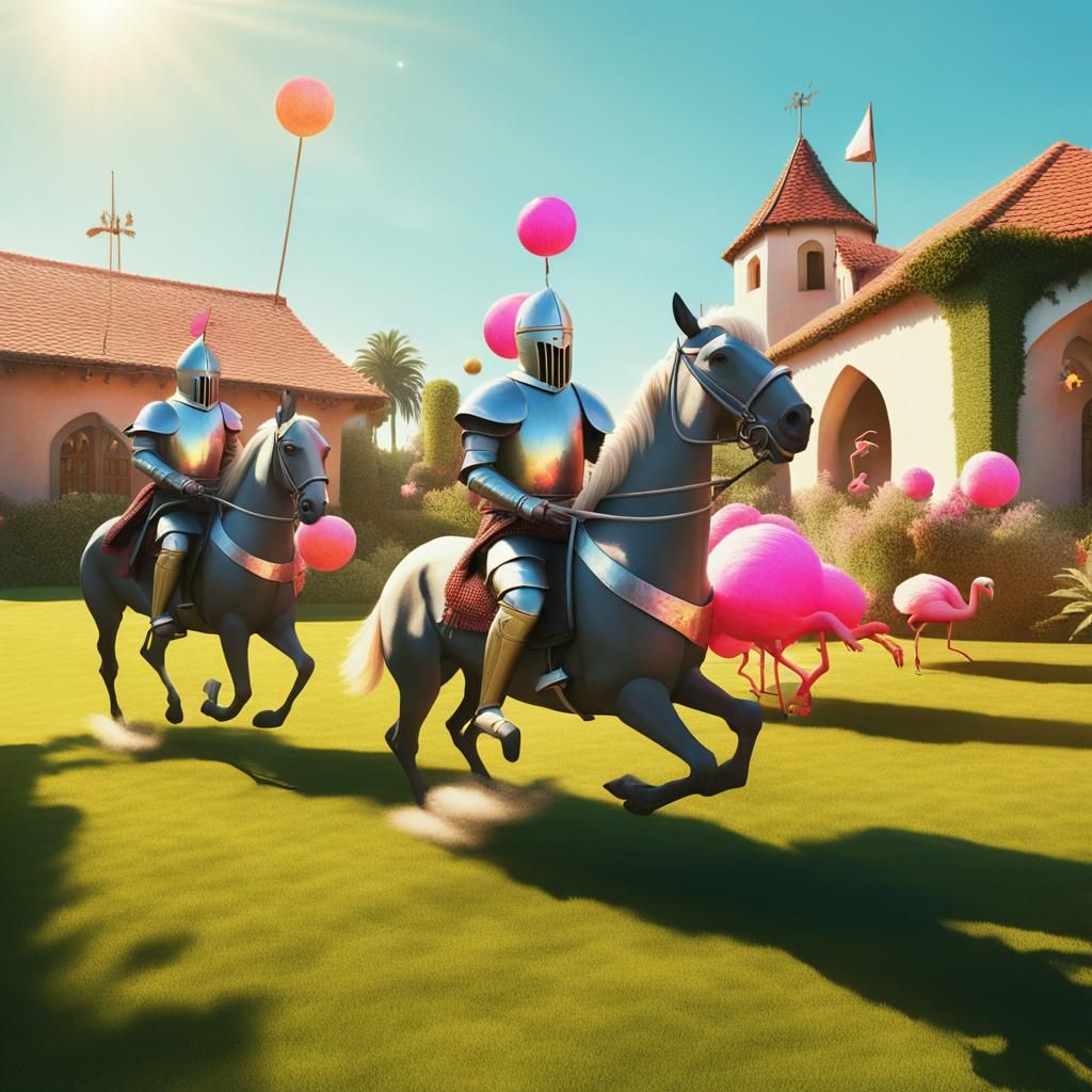 Knights Ride Invisible Horses in Surrealist Satire