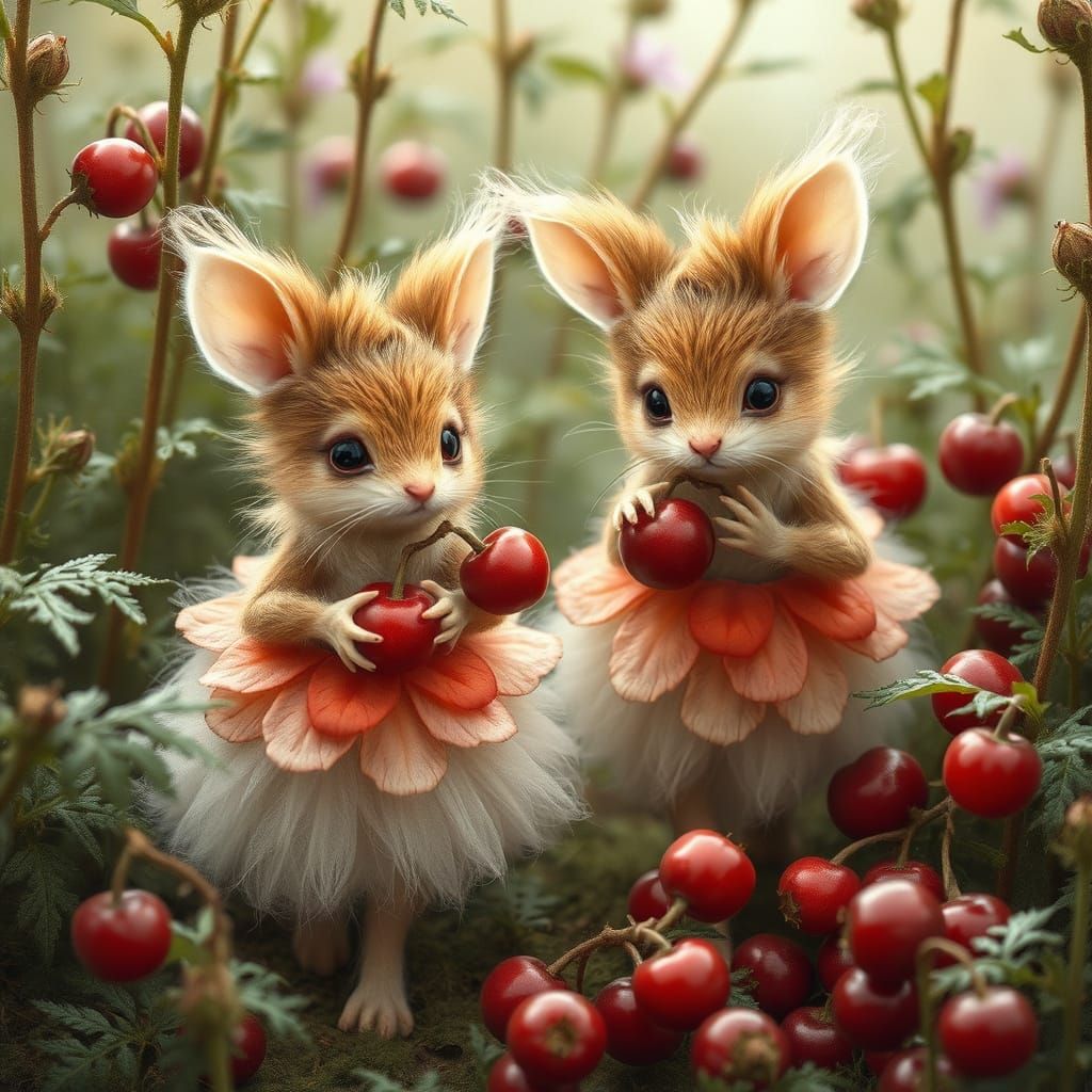 Furry Fairy-Tale Creatures with Cranberries