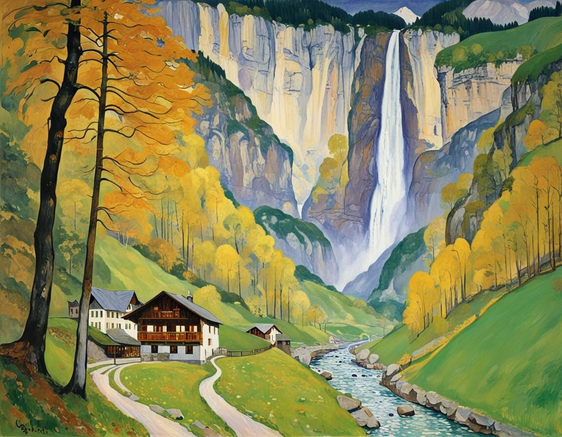 Lauterbrunnen Waterfalls: An Art Nouveau Landscape