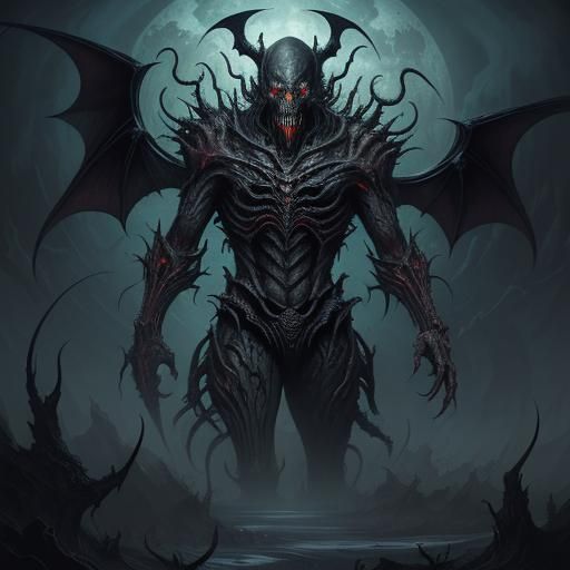 Grotesque Death Metal Creature in Biomechanical Style