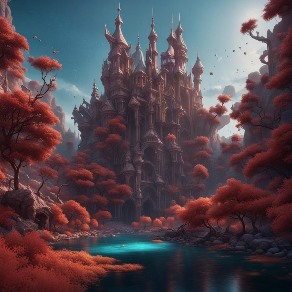 Fantastical Detailed Matte Painting of Two Figures