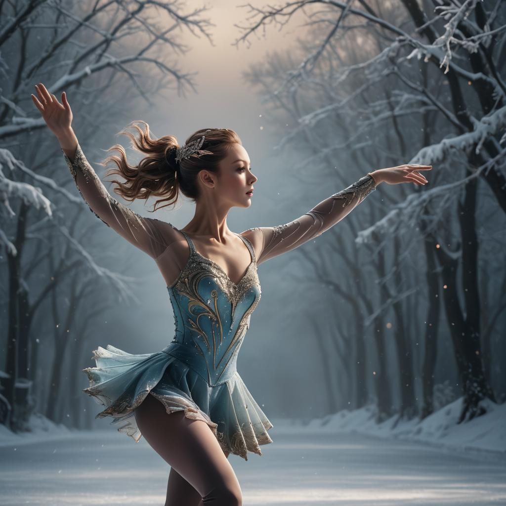 Dramatic Figure Skater in Digital Matte Painting
