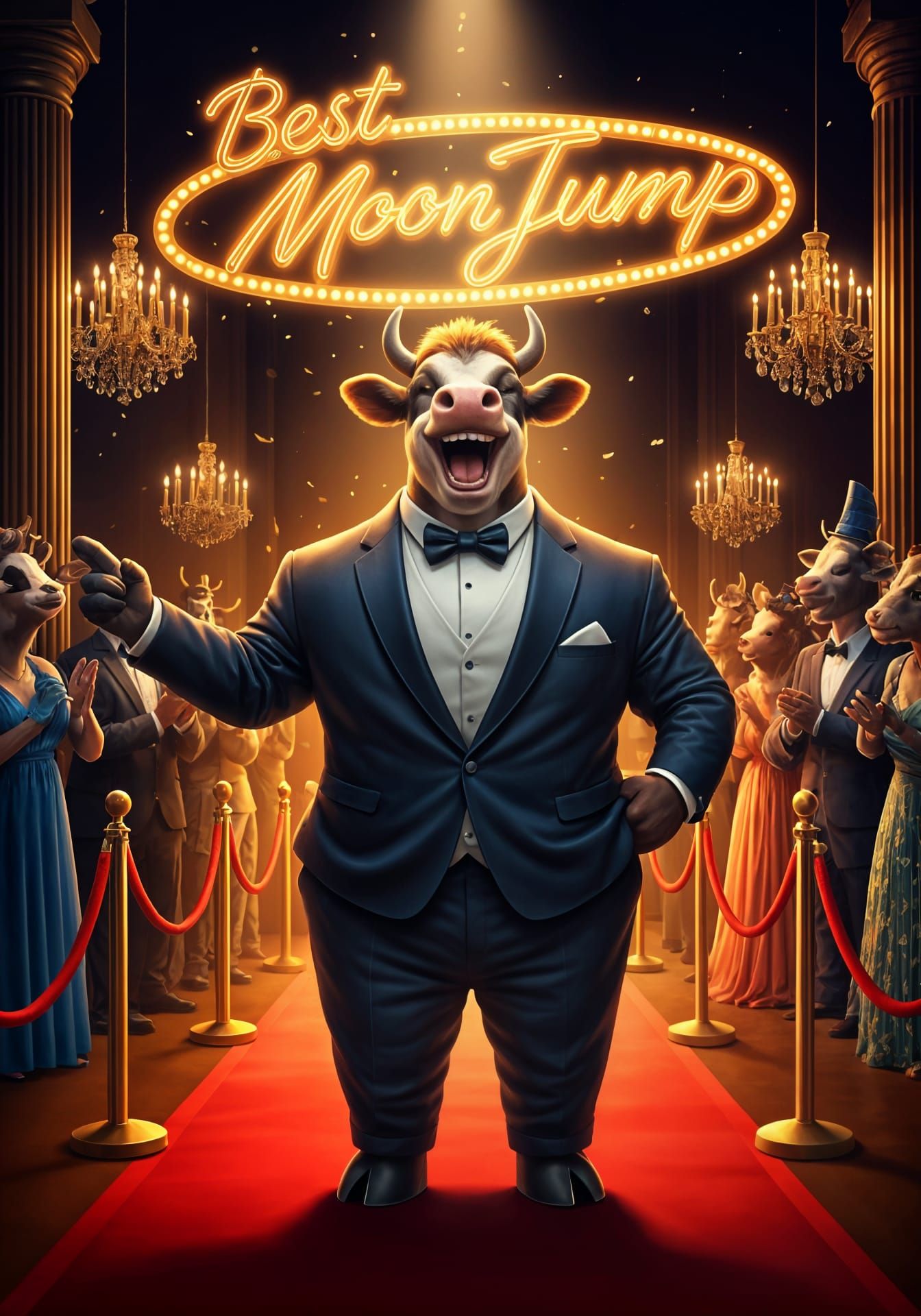 Glamorous Cow Steals Spotlight on Red Carpet