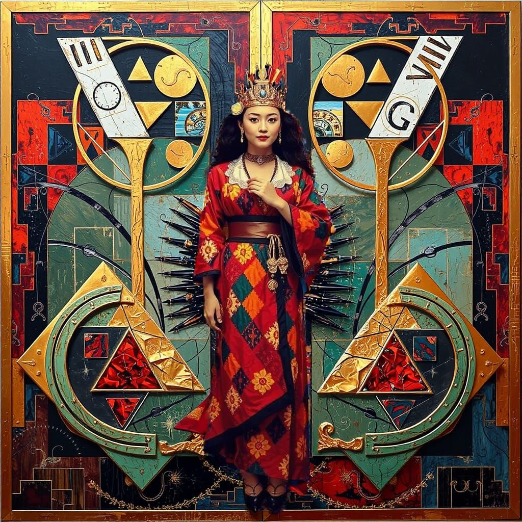 Bold Geometric Abstract Art in Contrasting Colors