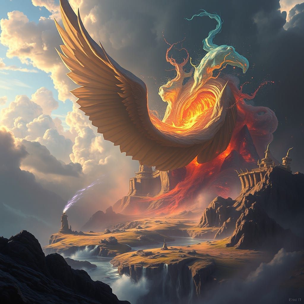 Ancient God's Divine Mandate, Unreal Engine 5 Fantasy Concep...