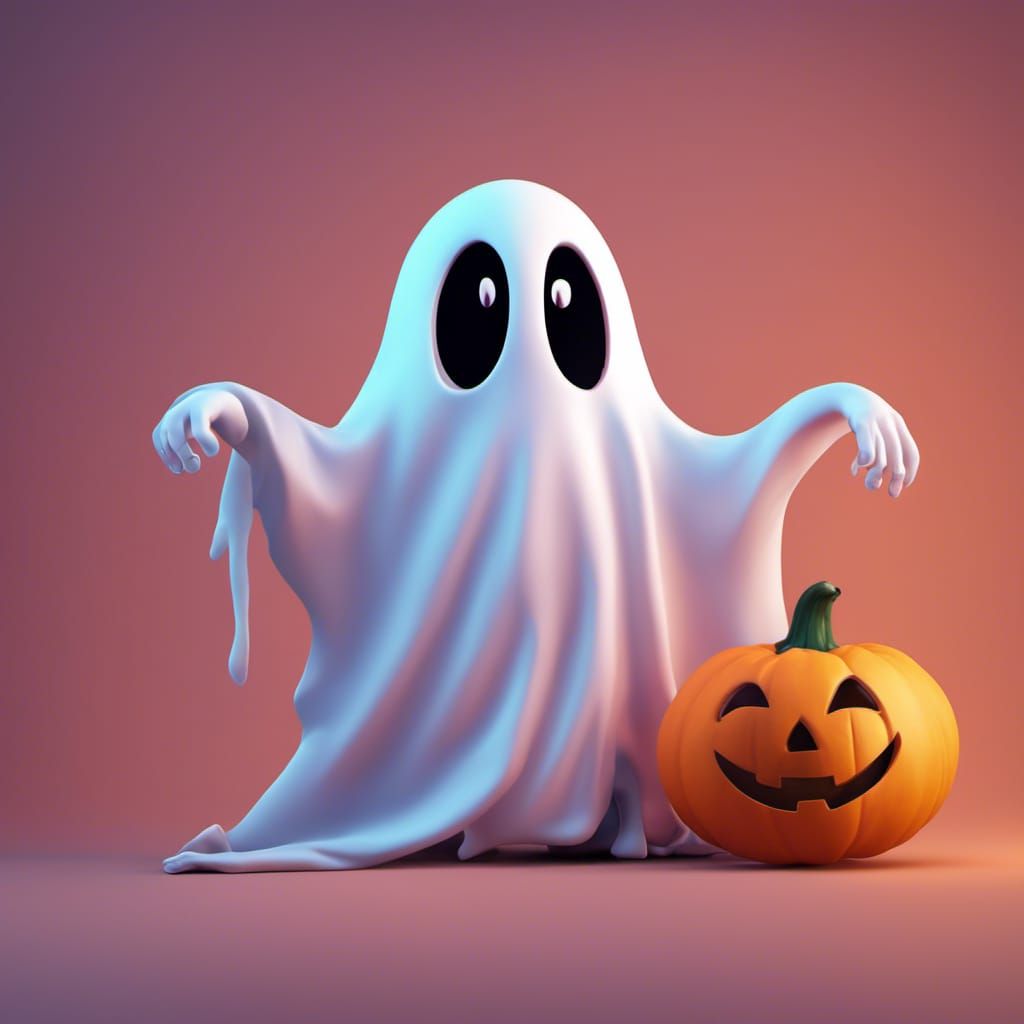 Halloween Ghost Costume in Pixar 3D Digital Art