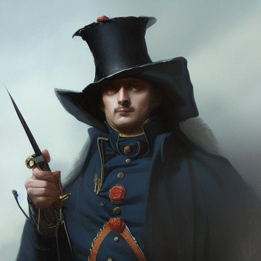 Sinister Napoleon Portrait in Fantasy Art Style