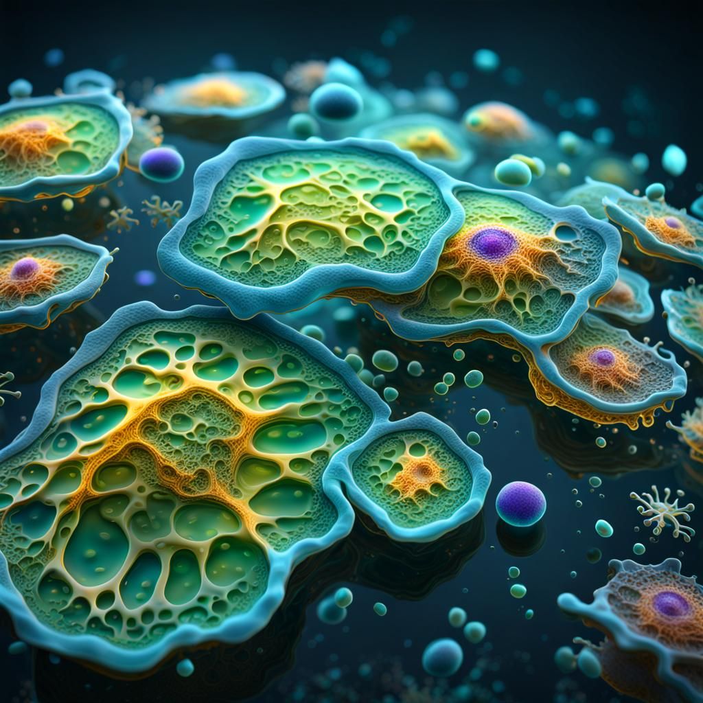 Detailed 3D Model of Microscopic Amoeba World