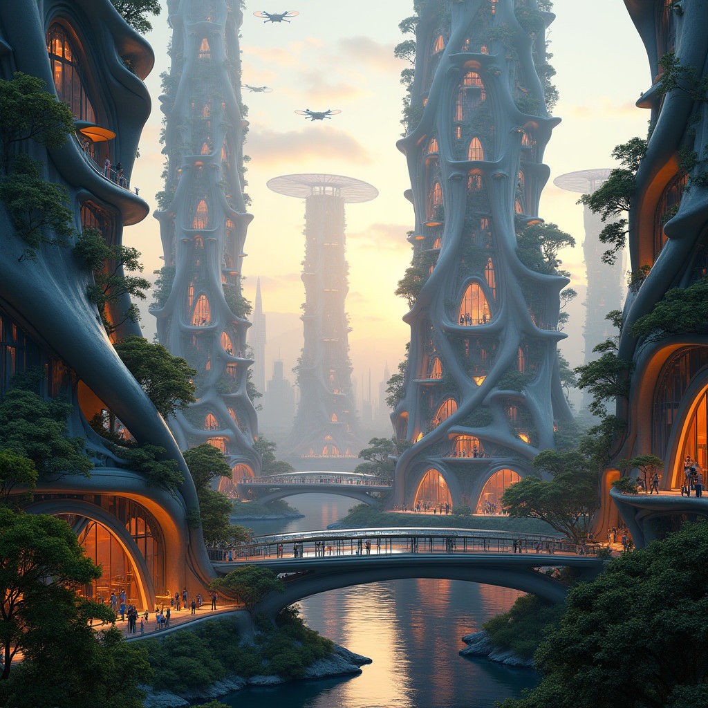 Futuristic Metropolis: Organic Architecture in the Year 3000