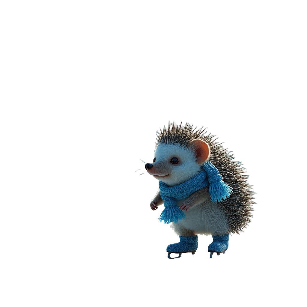 Hedgehog Girl Ice Skating: Fantasy Concept Art