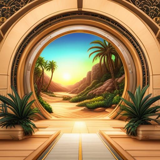 Stargate Portal Reveals Tropical Beach: Hyperrealistic Splas...