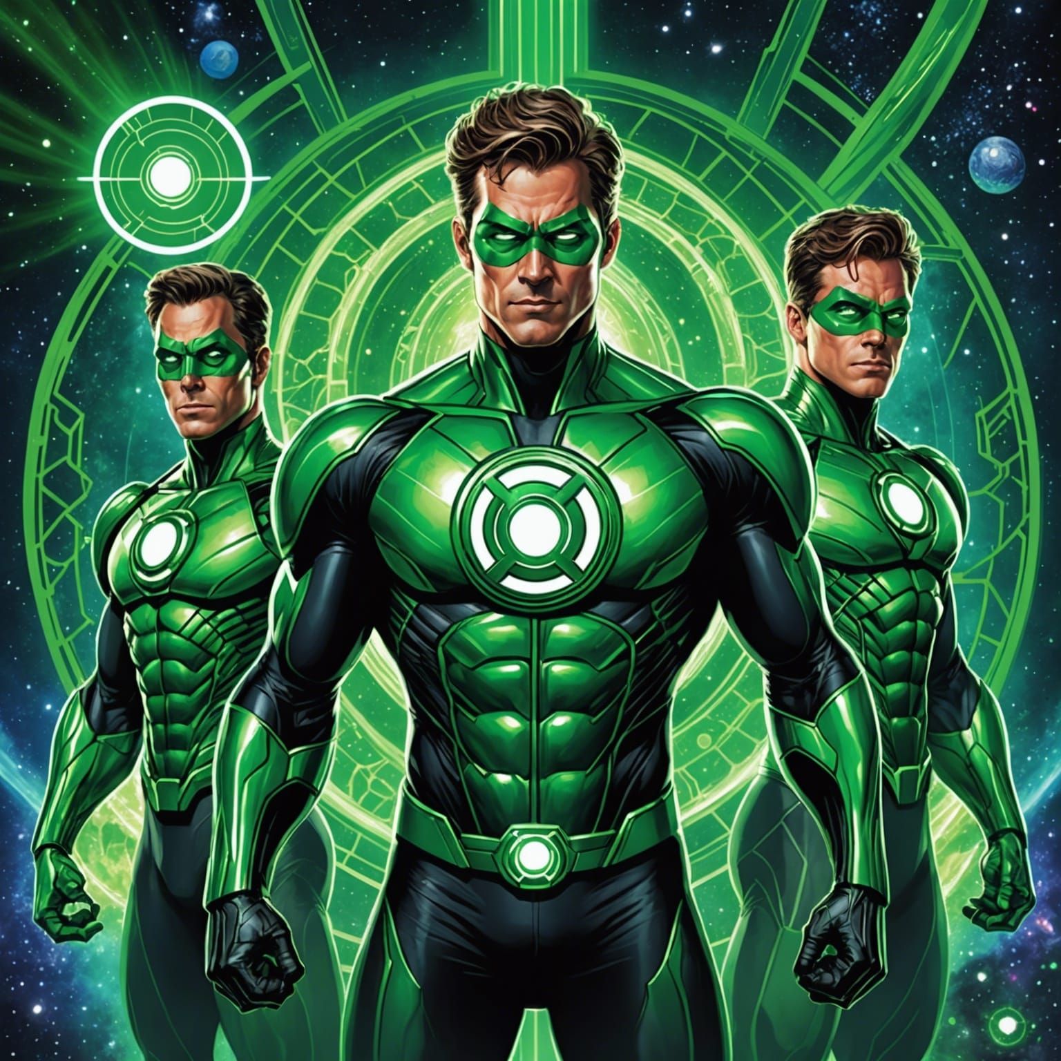 Green Lantern Corps: Holographic Astral Illustration