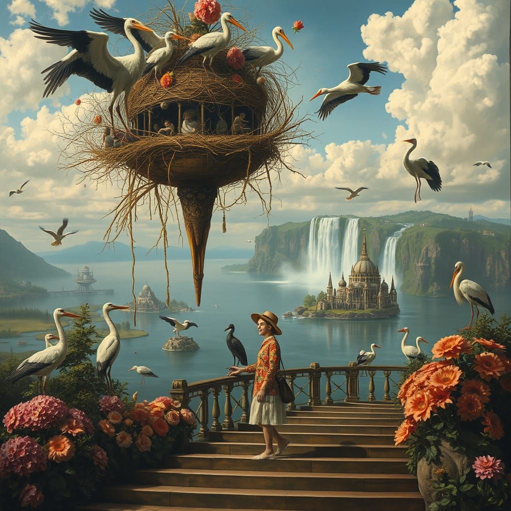 Floating City Utopia in Bosch Style