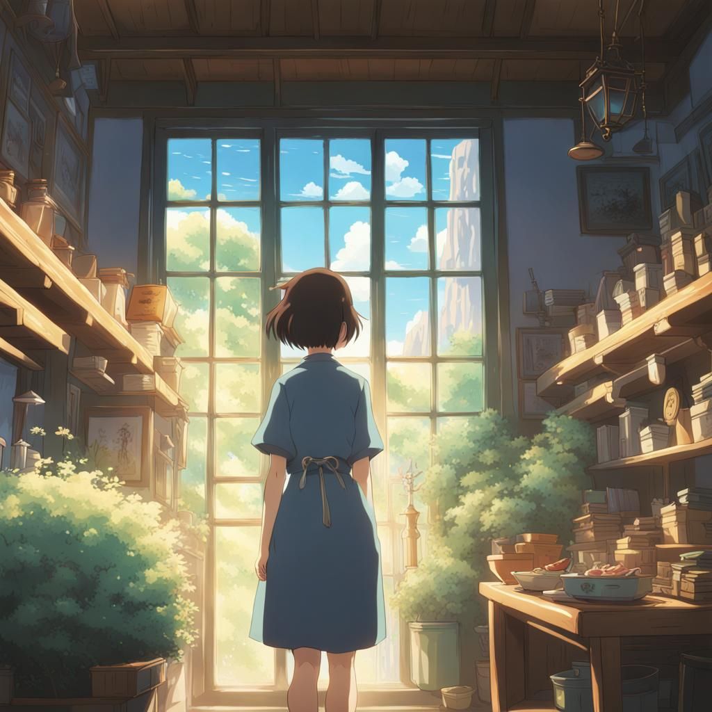 Magical Woman in Anime Style, Ghibli-esque