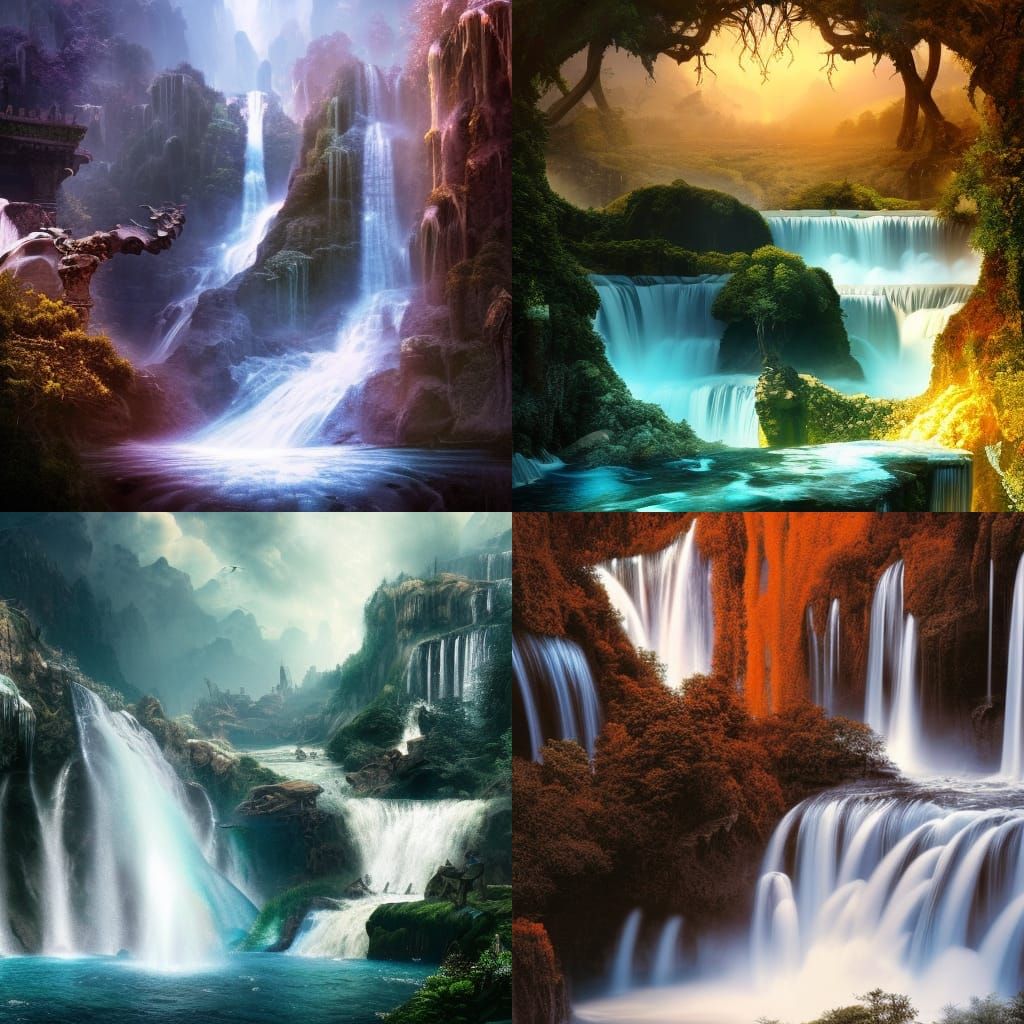 Epic Whirlpool Waterfall in Digital Matte Painting