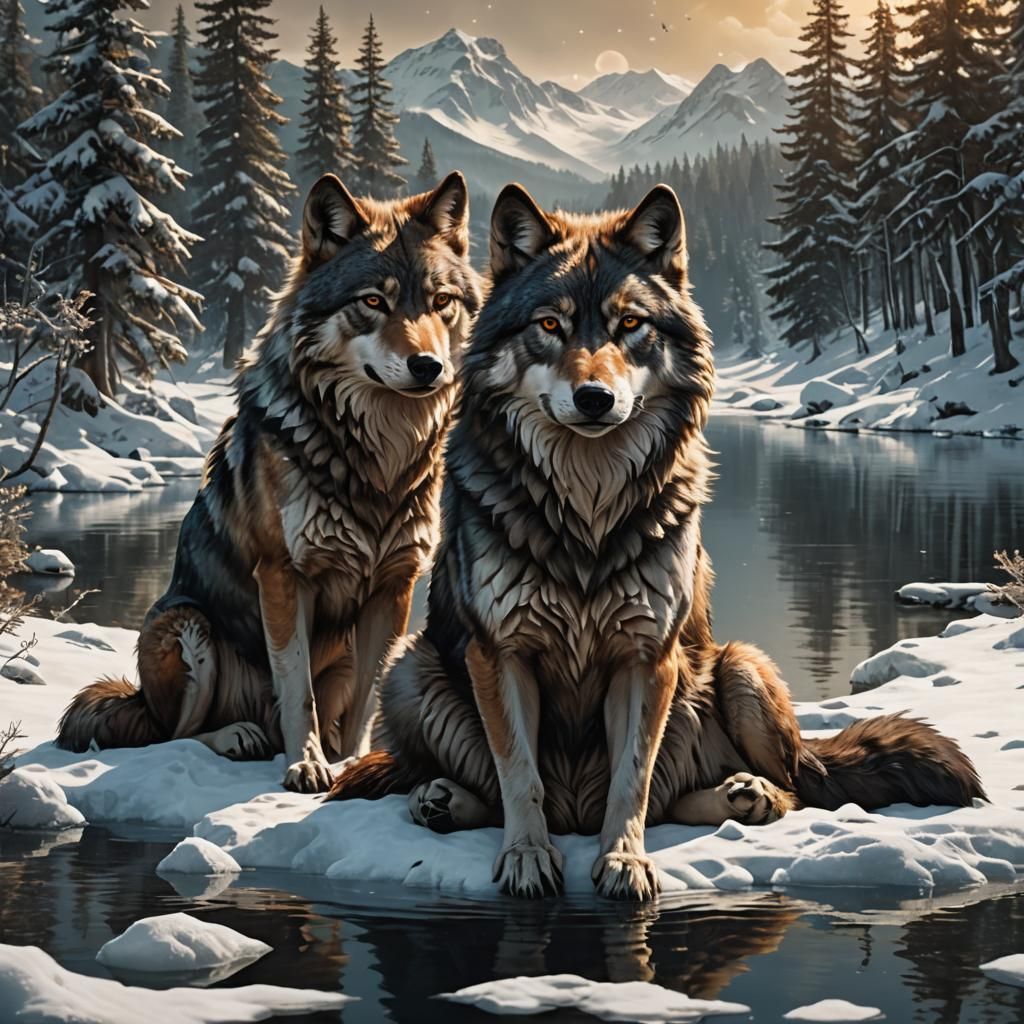 a couple of wolf'