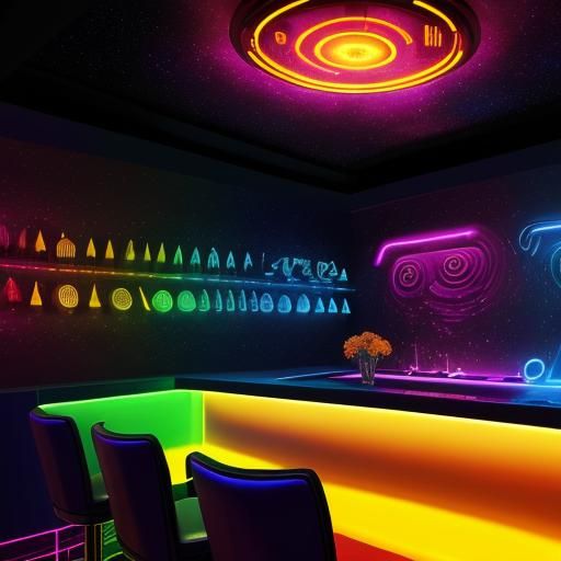 Intergalactic Bartender Jaguar in Deep Space, Surreal Digita...