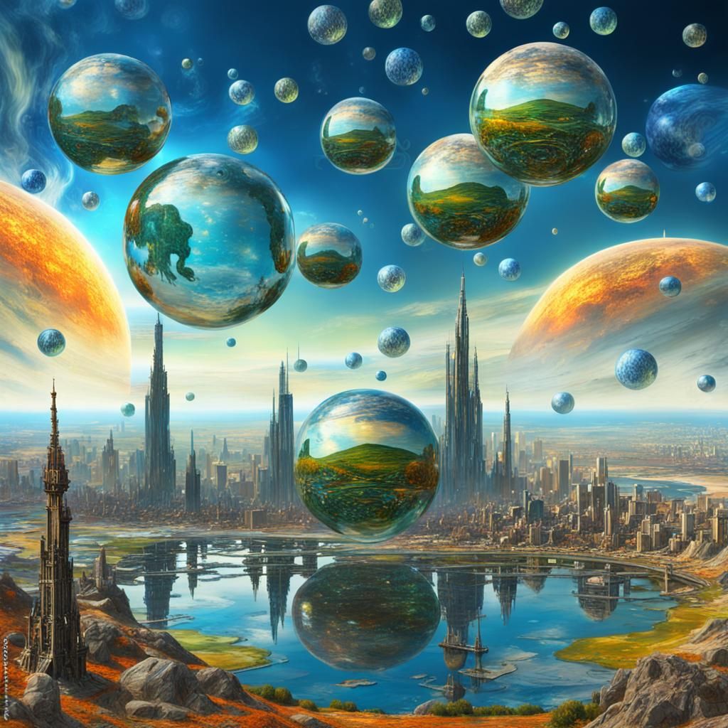 Alien Planet with Futuristic City in 3D