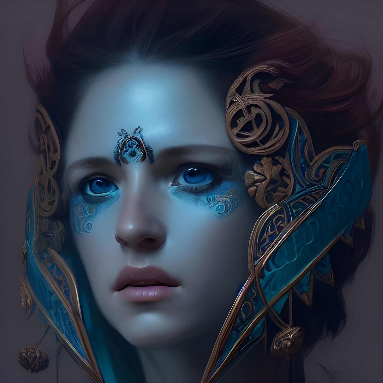 Goddess of Music in Art Nouveau Portrait