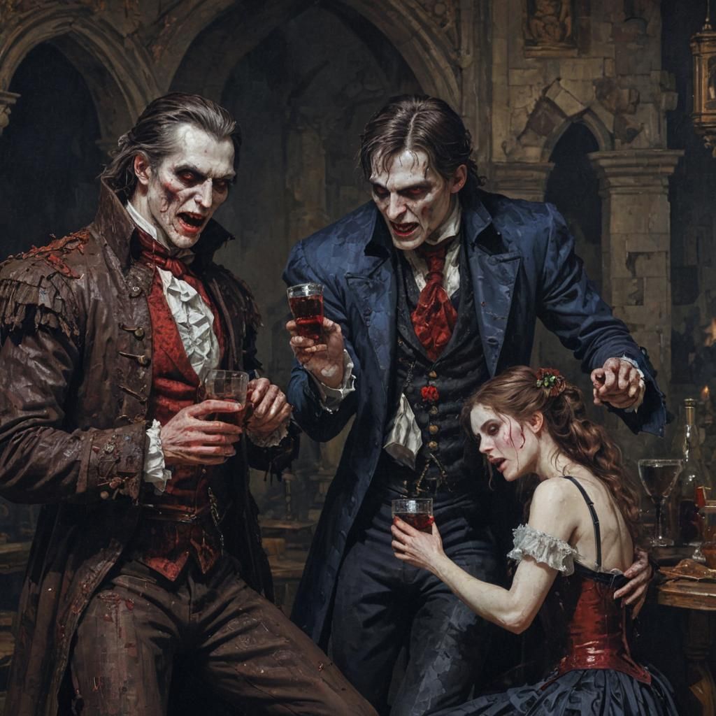 Pixel Art Vampire Attack in Classical Style