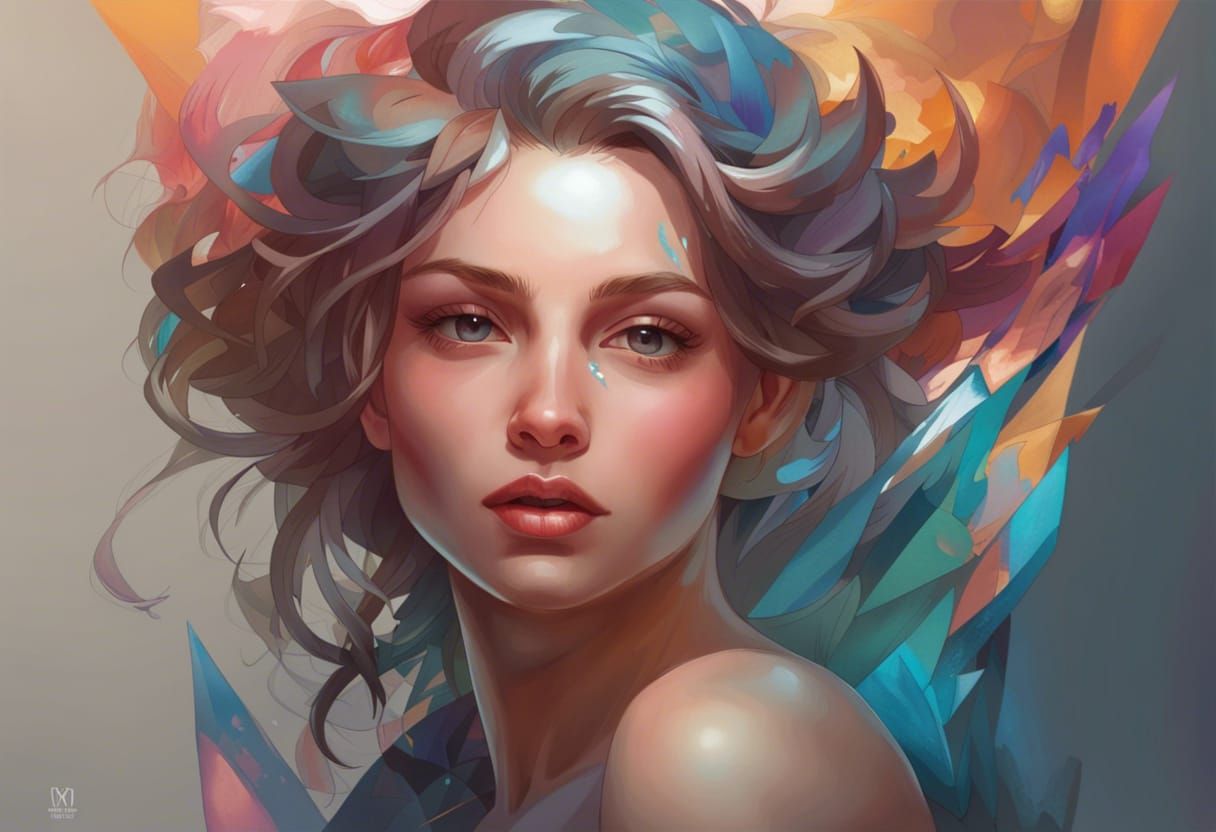 Detailed Portrait of a Woman in Art Nouveau Style