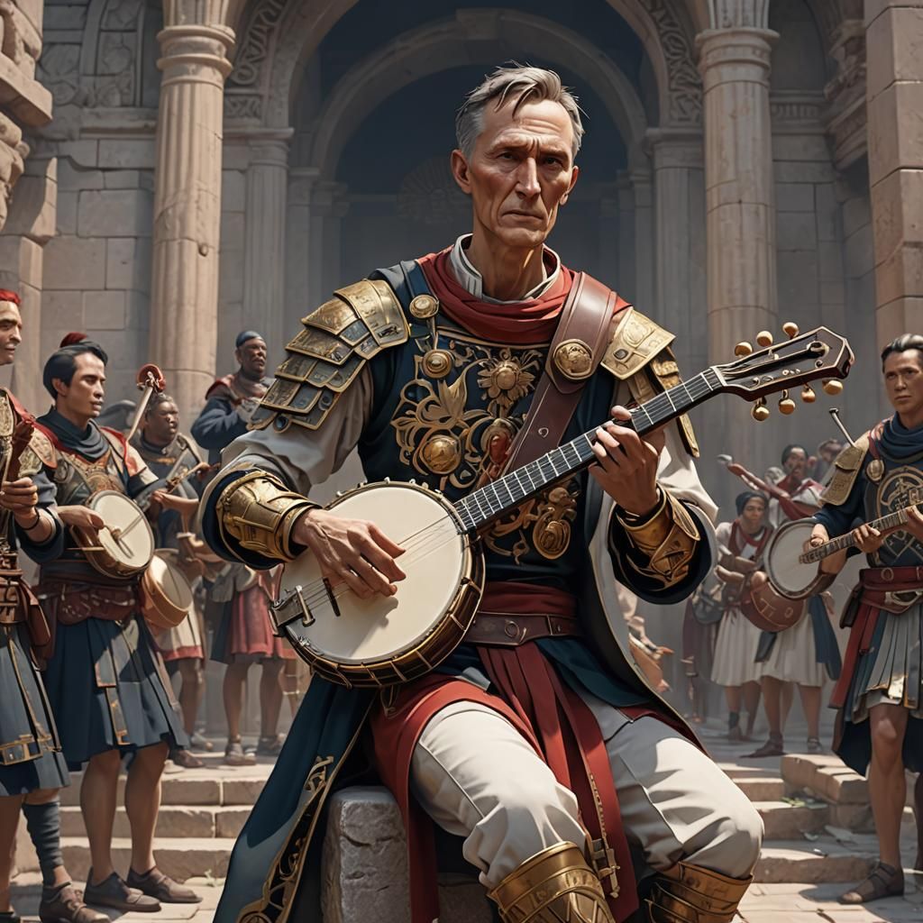 Julius Caesar Plays Banjo: 3D Anime Art
