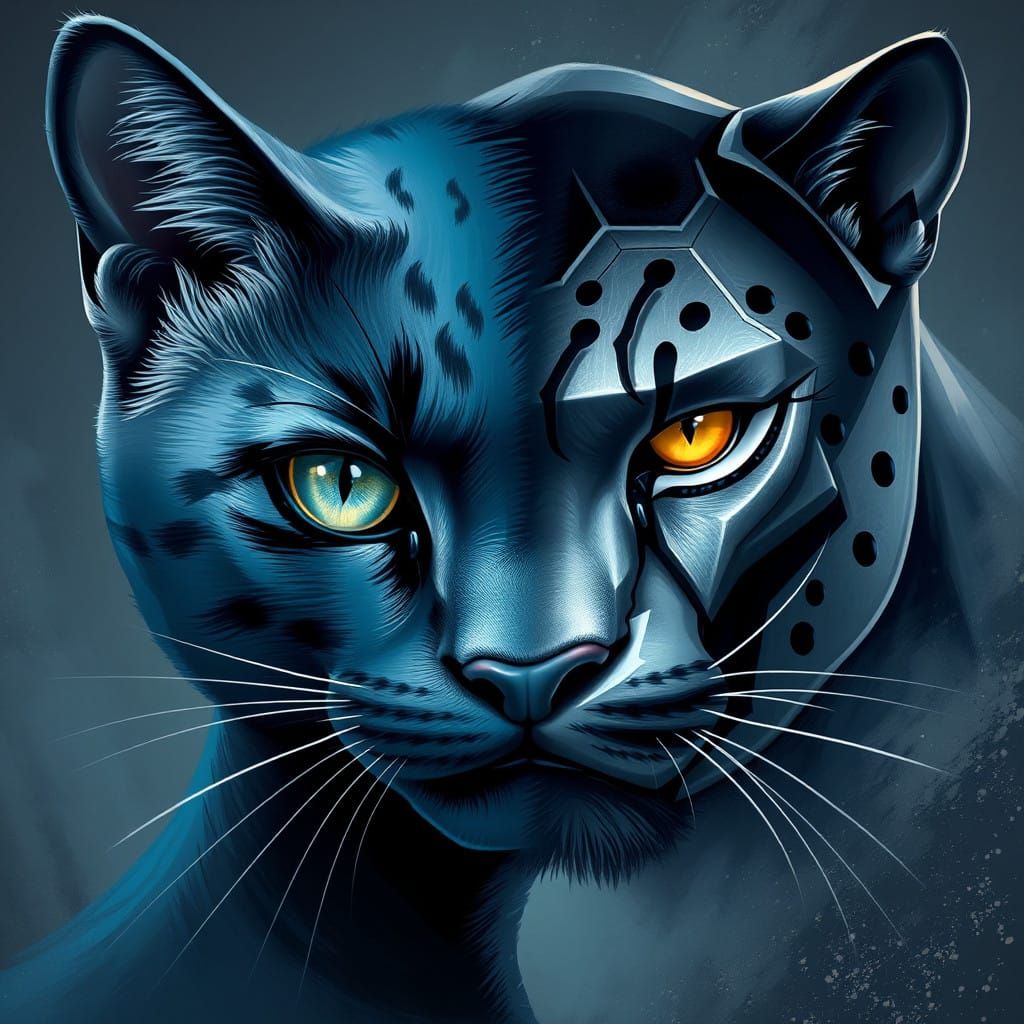 Merging Feline Identities in Fantastical Superhero Illustrat...