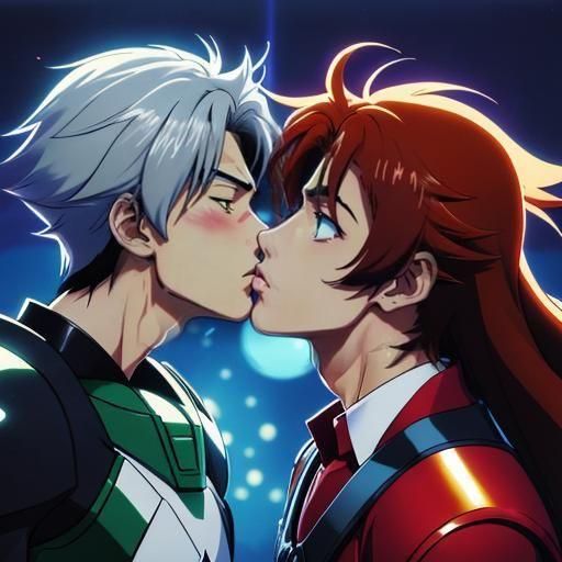 Passionate Embrace: Anime-Style Manga Kiss
