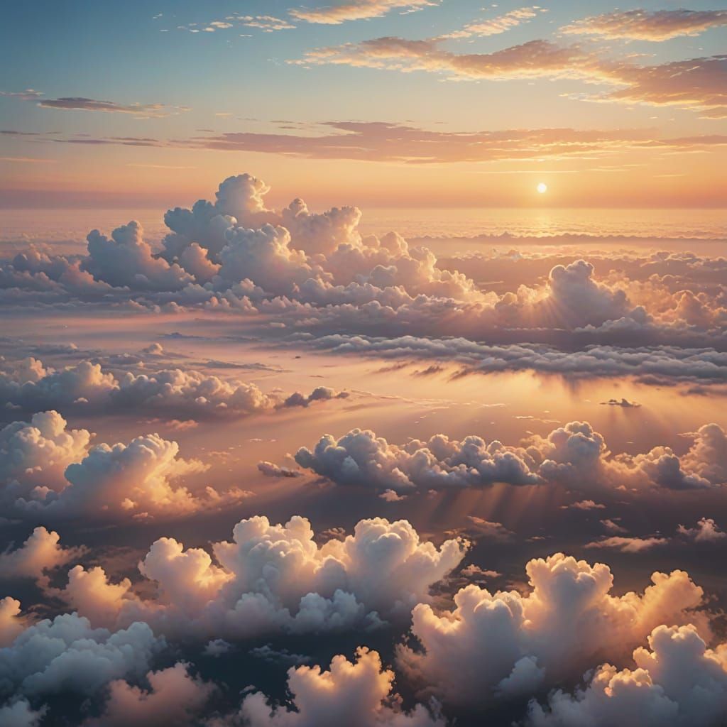 Impressionist Sunset Scene with Evening Star