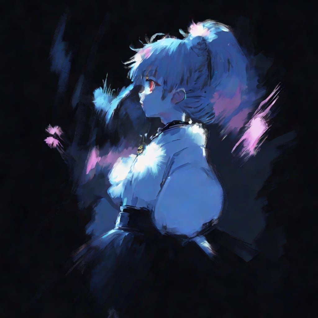 Abstract Digital Dress Design in Anime Style