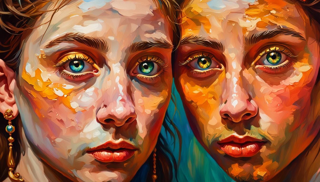 Piercing Eyes Portrait in Hyper-Realistic Painting Style