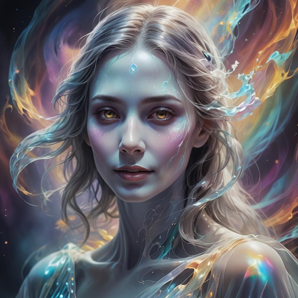 Ethereal Ghost Portrait in Hyperrealistic Style