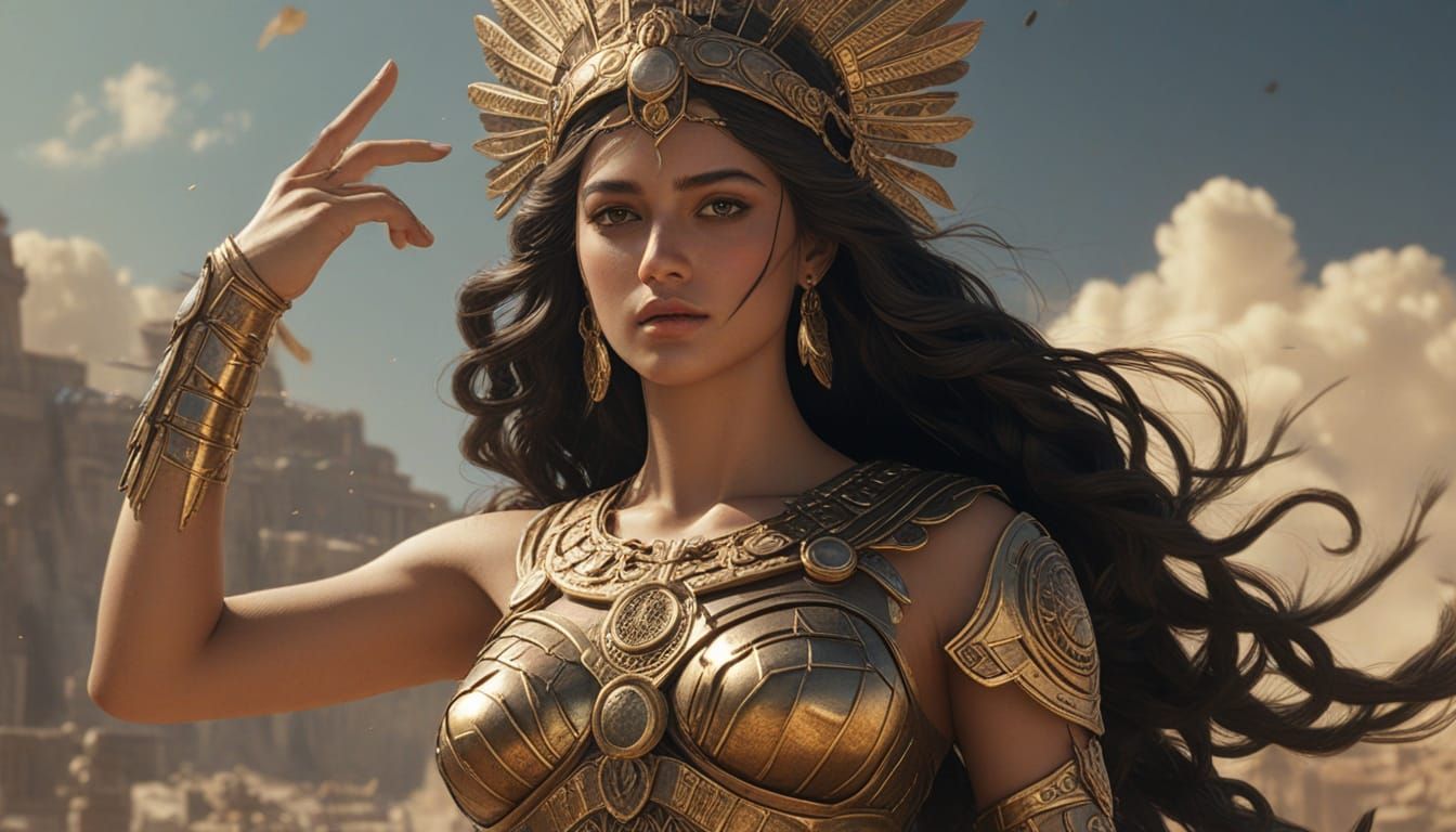 Goddess of Wisdom in Ethereal Splendor