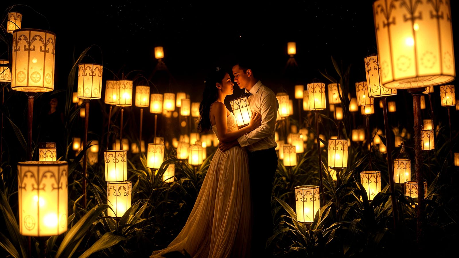 Cosmic Cornfield Romance in Dark Fantasy Style