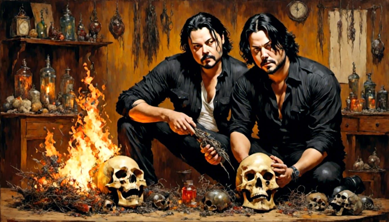 Cinematic Severed Head in Retro Rockabilly Style