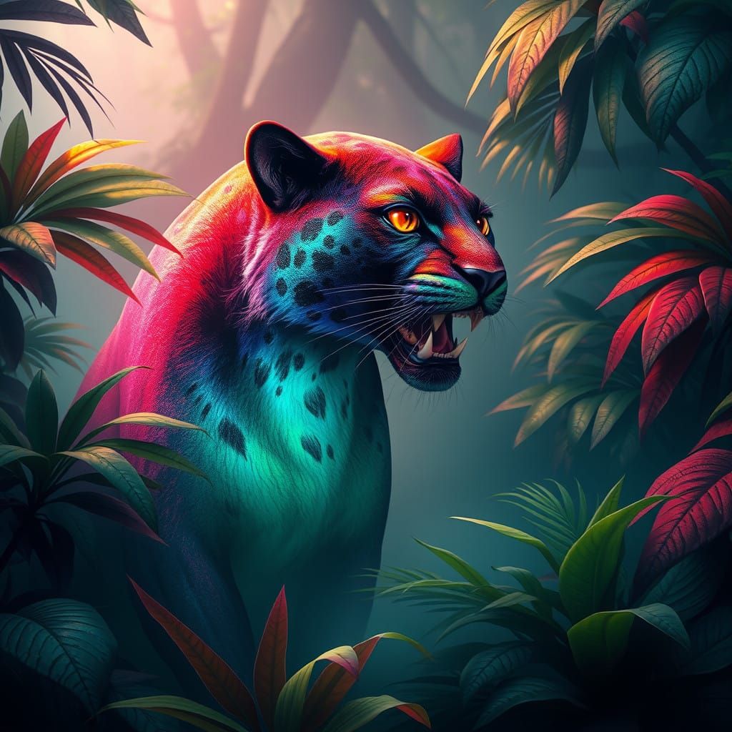 Mystical Tiger in Tropical Paradise