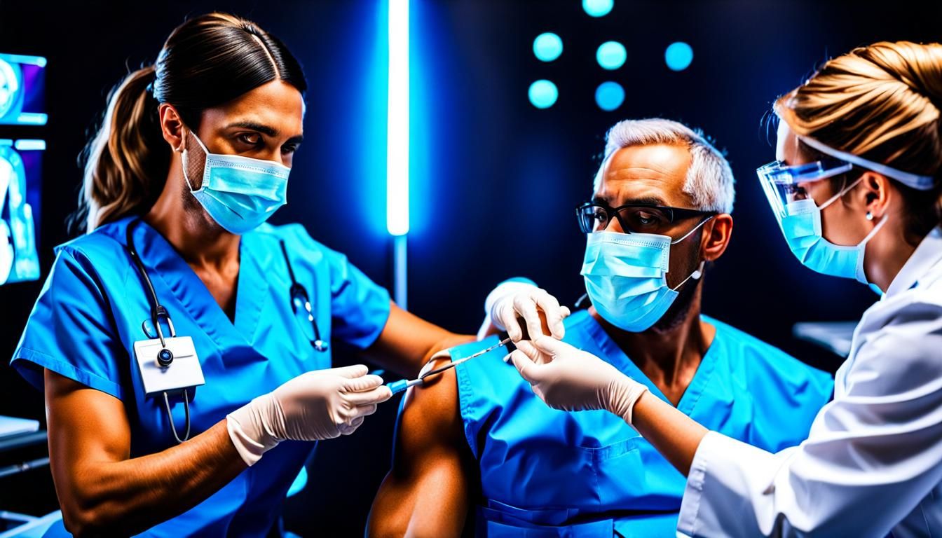 Man Receives Injection: Professional Photography