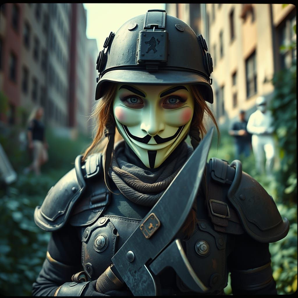 Post-Apocalyptic Raider in Grungy Manhattan